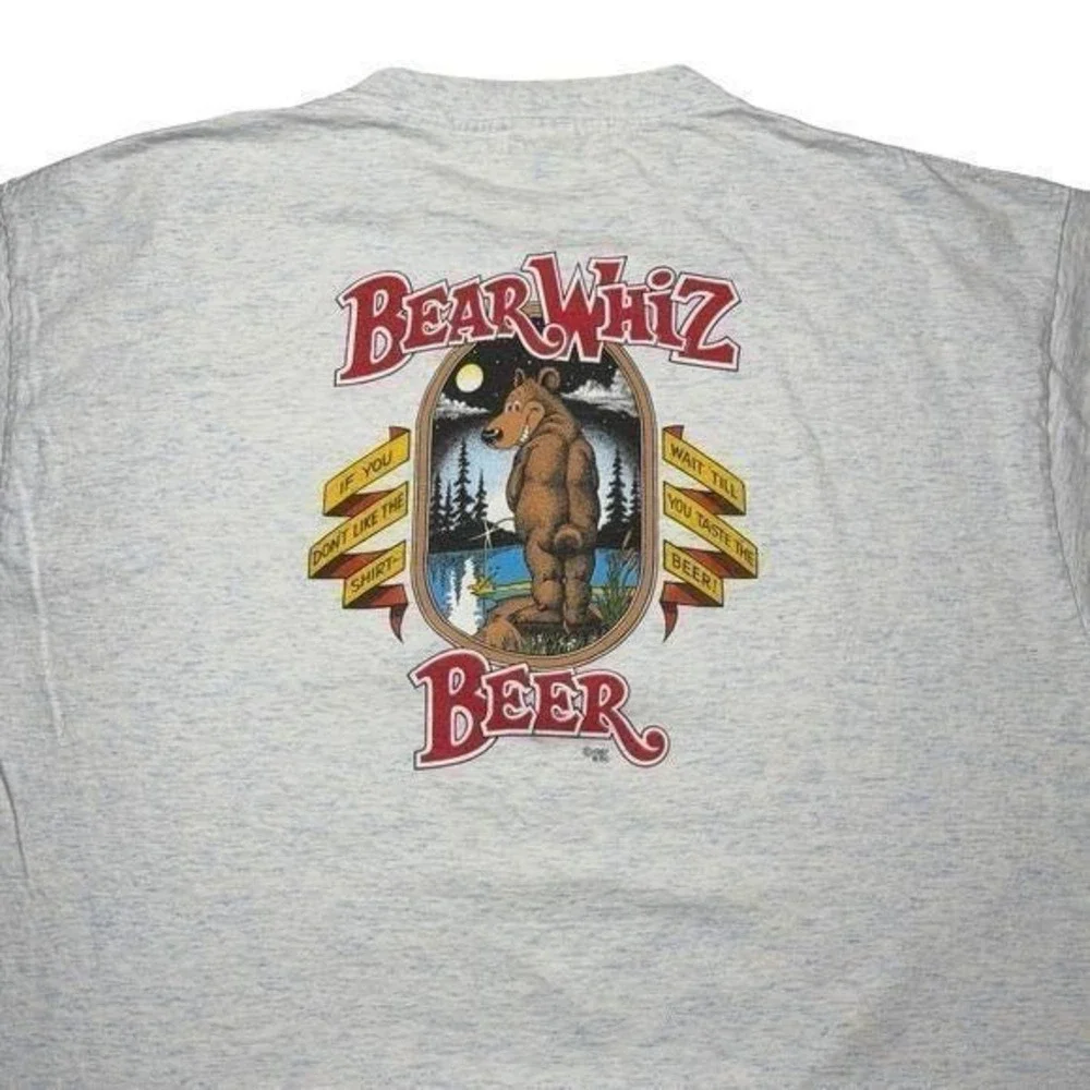 Vintage 80s Bear Whiz‎ Beer funny shirt XL